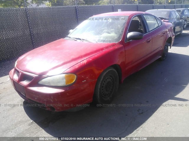 1G2NE52E95M215944 - 2005 PONTIAC GRAND AM SE RED photo 2