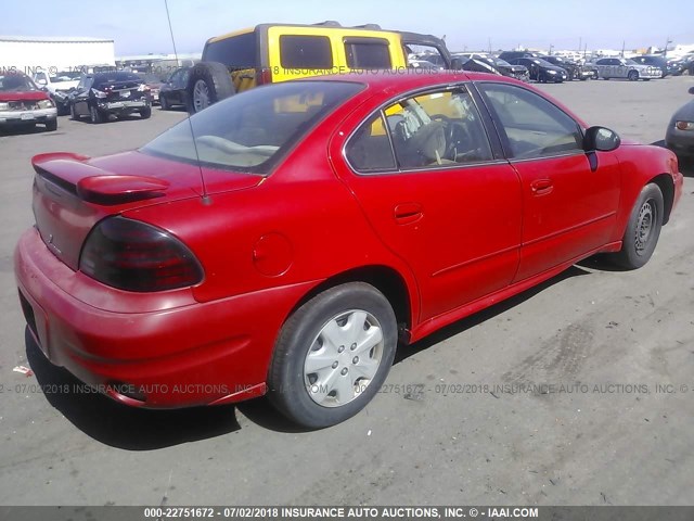 1G2NE52E95M215944 - 2005 PONTIAC GRAND AM SE RED photo 4