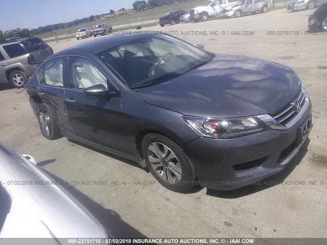 1HGCR2F3XDA267972 - 2013 HONDA ACCORD LX GRAY photo 1