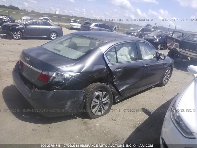 1HGCR2F3XDA267972 - 2013 HONDA ACCORD LX GRAY photo 4