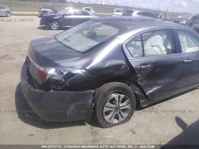 1HGCR2F3XDA267972 - 2013 HONDA ACCORD LX GRAY photo 6