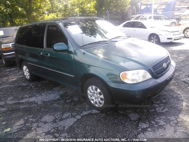 KNDUP131646534579 - 2004 KIA SEDONA EX/LX GREEN photo 1