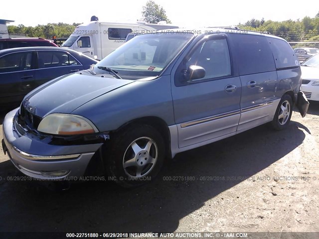 2FMZA5348YBB03284 - 2000 FORD WINDSTAR SEL BLUE photo 2