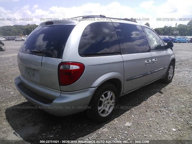 1D4GP45R24B569874 - 2004 DODGE CARAVAN SXT SILVER photo 4