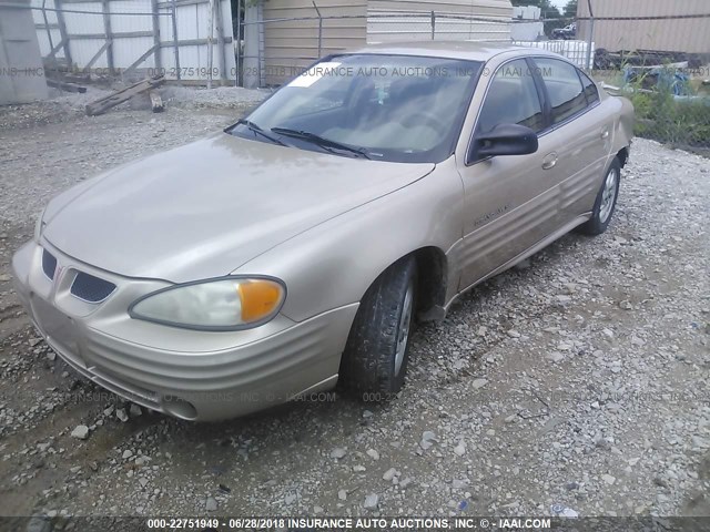 1G2NF52T01C122774 - 2001 PONTIAC GRAND AM SE1 GOLD photo 2