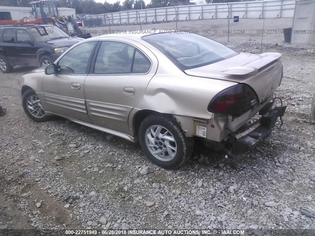 1G2NF52T01C122774 - 2001 PONTIAC GRAND AM SE1 GOLD photo 3