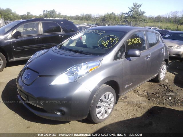 1N4AZ0CPXGC306754 - 2016 NISSAN LEAF S GRAY photo 2