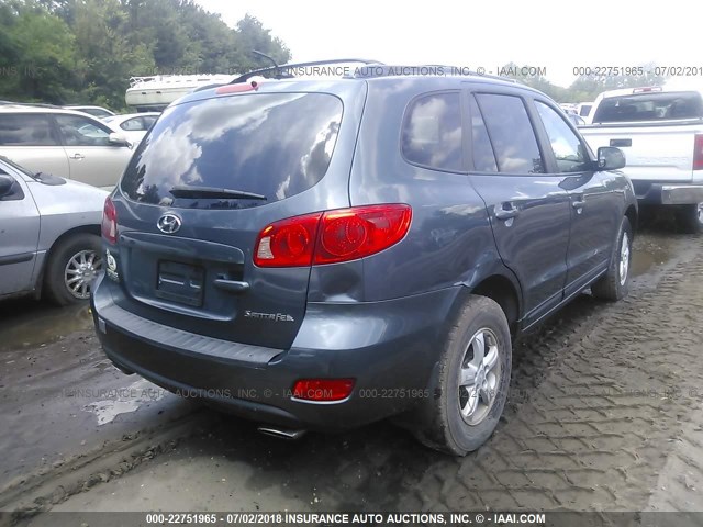 5NMSG13D17H102961 - 2007 HYUNDAI SANTA FE GLS BLUE photo 4