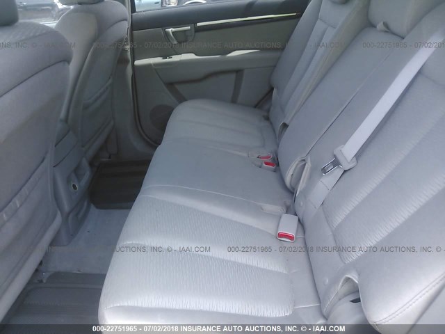 5NMSG13D17H102961 - 2007 HYUNDAI SANTA FE GLS BLUE photo 8