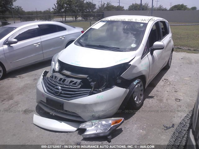 3N1CE2CP3EL384730 - 2014 NISSAN VERSA NOTE S/S PLUS/SV/SL WHITE photo 2