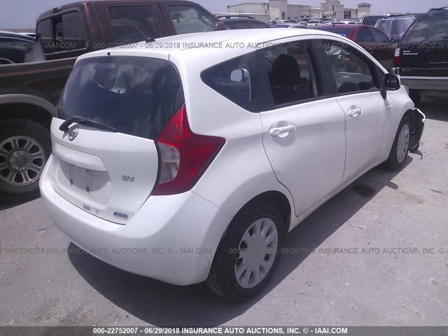 3N1CE2CP3EL384730 - 2014 NISSAN VERSA NOTE S/S PLUS/SV/SL WHITE photo 4