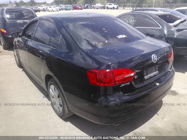 3VW2K7AJ5DM212718 - 2013 VOLKSWAGEN JETTA S BLACK photo 3