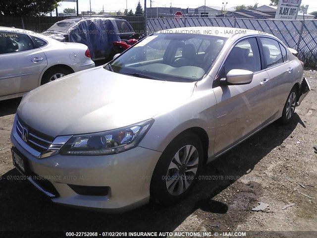 1HGCR2F36EA154019 - 2014 HONDA ACCORD LX TAN photo 2