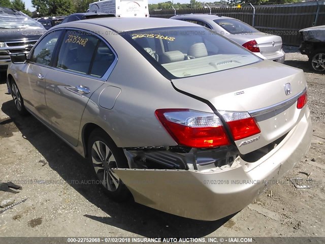 1HGCR2F36EA154019 - 2014 HONDA ACCORD LX TAN photo 3