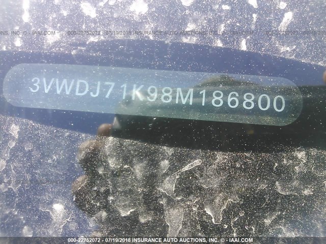 3VWDJ71K98M186800 - 2008 VOLKSWAGEN GLI შავი ფოტო 9