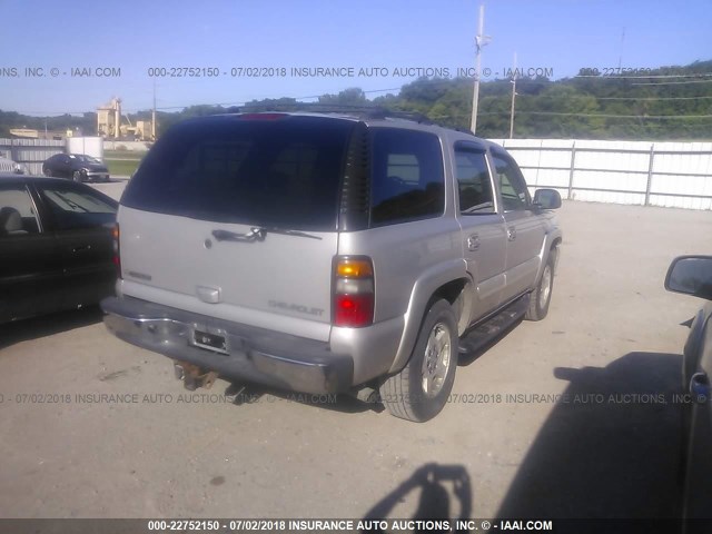 1GNEK13T65J159951 - 2005 CHEVROLET TAHOE K1500 SILVER photo 4