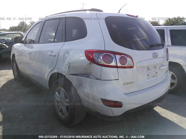 5XYZG3AB6BG060348 - 2011 HYUNDAI SANTA FE GLS WHITE photo 3