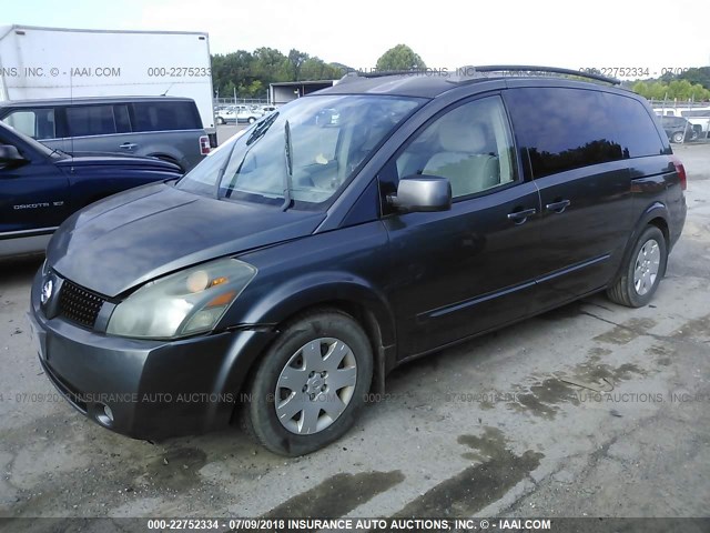 5N1BV28U05N130038 - 2005 NISSAN QUEST S/SE/SL GRAY photo 2