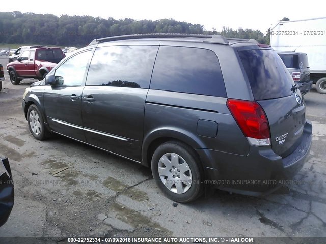 5N1BV28U05N130038 - 2005 NISSAN QUEST S/SE/SL GRAY photo 3