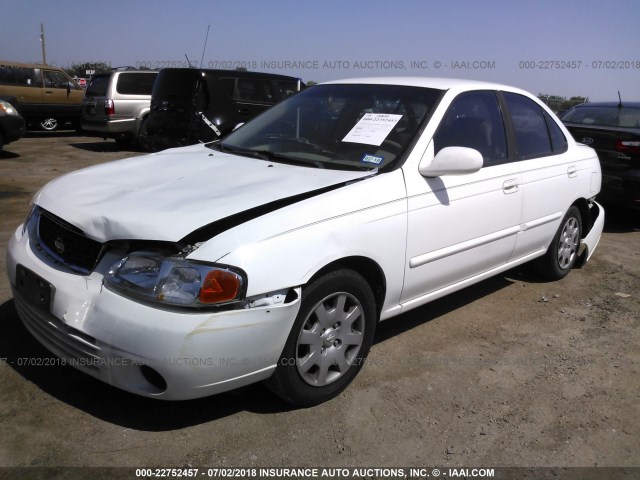 3N1CB51D81L444806 - 2001 NISSAN SENTRA XE/GXE WHITE photo 2