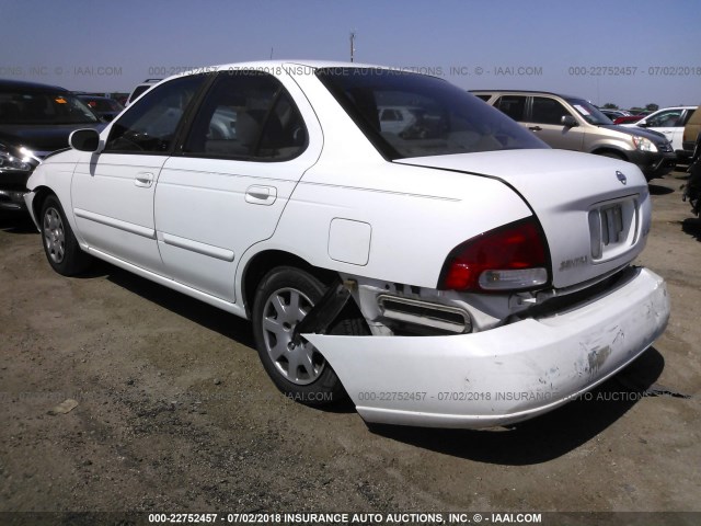 3N1CB51D81L444806 - 2001 NISSAN SENTRA XE/GXE WHITE photo 3