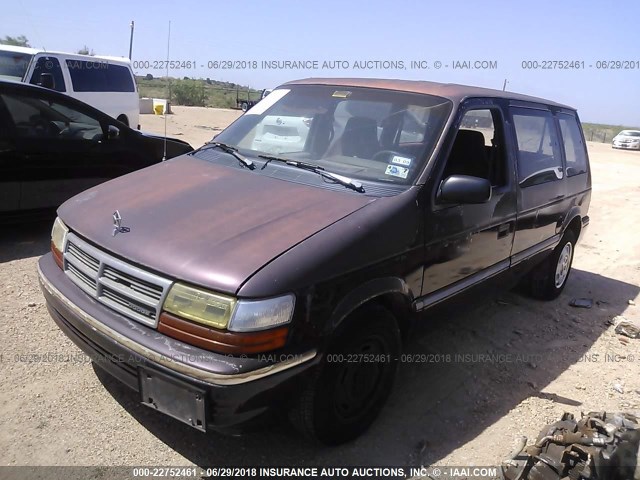 2B4GH45R1NR786889 - 1992 DODGE CARAVAN SE BROWN photo 2