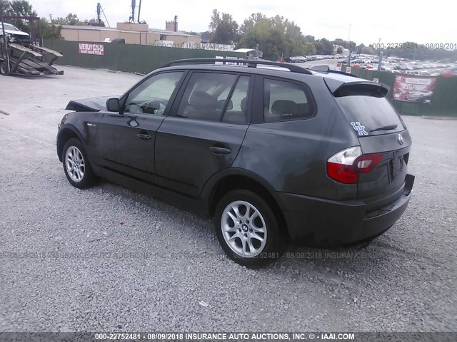 WBXPA73474WC44014 - 2004 BMW X3 2.5I GRAY photo 3