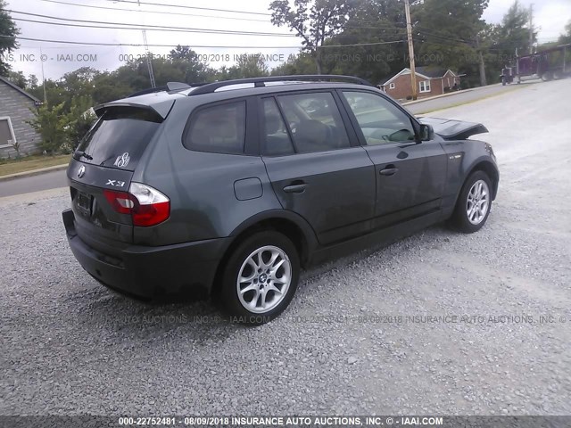 WBXPA73474WC44014 - 2004 BMW X3 2.5I GRAY photo 4