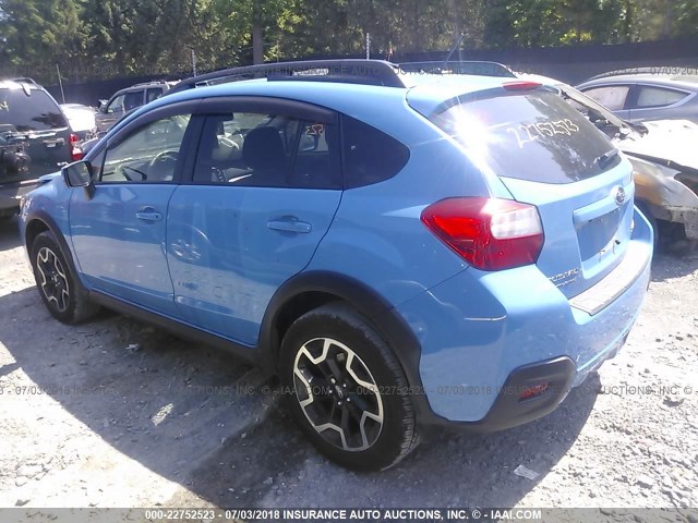 JF2GPABC7G8260027 - 2016 SUBARU CROSSTREK PREMIUM ლურჯი ფოტო 3