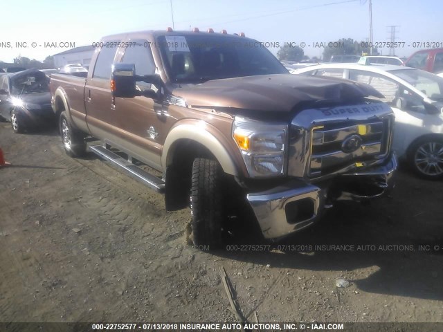 1FT8W3BT0BEC84892 - 2011 FORD F350 SUPER DUTY BROWN photo 1