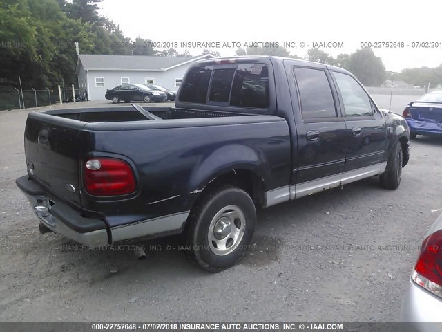 1FTRW07W61KE65968 - 2001 FORD F150 SUPERCREW Dark Blue photo 4