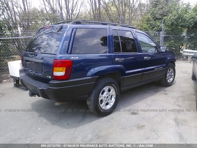 1J4GW48N01C573589 - 2001 JEEP GRAND CHEROKEE LAREDO BLUE photo 4