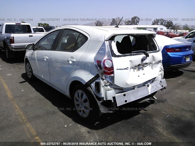 JTDKDTB39D1531171 - 2013 TOYOTA PRIUS C WHITE photo 3