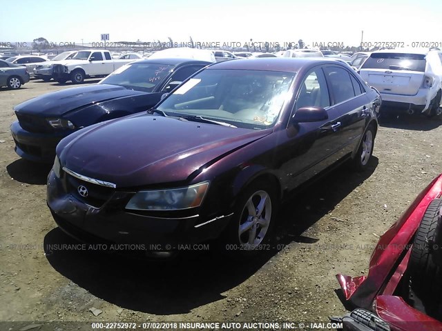 5NPEU46FX6H073692 - 2006 HYUNDAI SONATA GLS/LX PURPLE photo 2