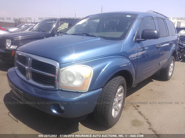 1D4HB48D45F551065 - 2005 DODGE DURANGO SLT BLUE photo 2