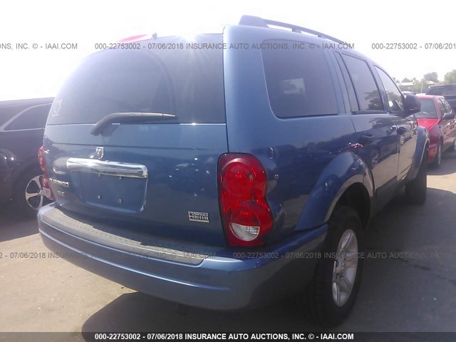 1D4HB48D45F551065 - 2005 DODGE DURANGO SLT BLUE photo 4