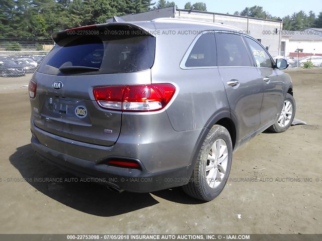 5XYPGDA3XGG066103 - 2016 KIA SORENTO LX/L GRAY photo 4