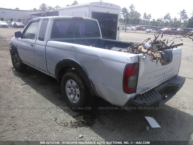 1N6DD26S21C388646 - 2001 NISSAN FRONTIER KING CAB XE SILVER photo 3