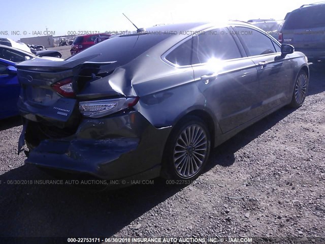 3FA6P0K96DR382015 - 2013 FORD FUSION TITANIUM GRAY photo 4