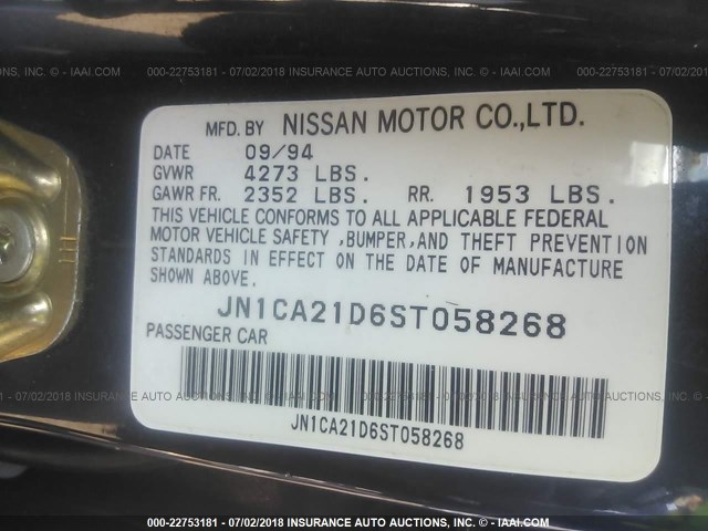 JN1CA21D6ST058268 - 1995 NISSAN MAXIMA GLE/GXE/SE Dark Blue photo 9