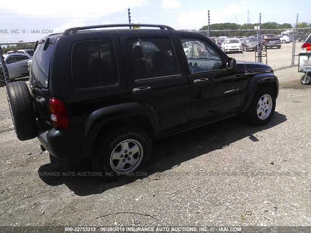 1J4GL58K43W503244 - 2003 JEEP LIBERTY LIMITED BLACK photo 4