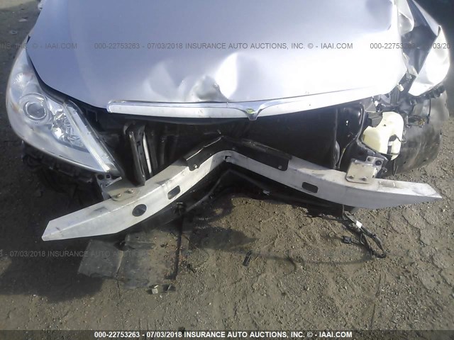 KMHGC4DF3AU109425 - 2010 HYUNDAI GENESIS 4.6L SILVER photo 6