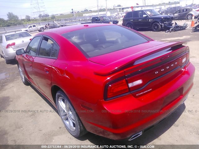 2C3CDXJG5CH183616 - 2012 DODGE CHARGER SXT RED photo 3