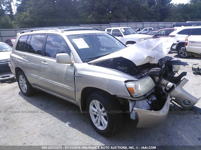 JTEDW21A660013830 - 2006 TOYOTA HIGHLANDER HYBRID GOLD photo 1