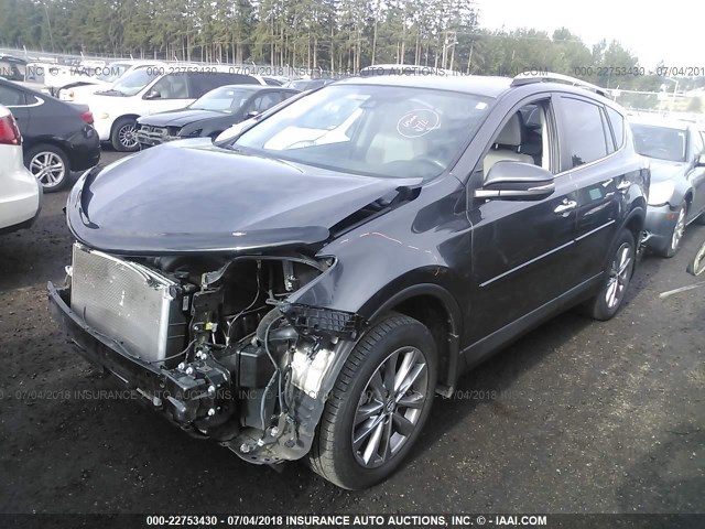 2T3DFREV8GW450056 - 2016 TOYOTA RAV4 LIMITED GRAY photo 2