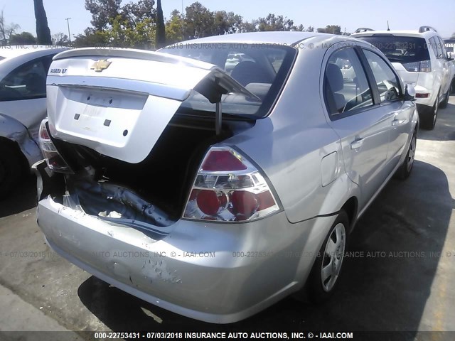 KL1TD5DE7BB224109 - 2011 CHEVROLET AVEO LS/LT SILVER photo 4