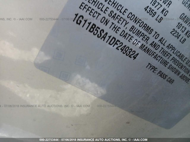 1G11B5SA1DF249324 - 2013 CHEVROLET MALIBU LS GOLD photo 9