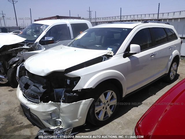 3C4PDCDG0ET118751 - 2014 DODGE JOURNEY LIMITED WHITE photo 2