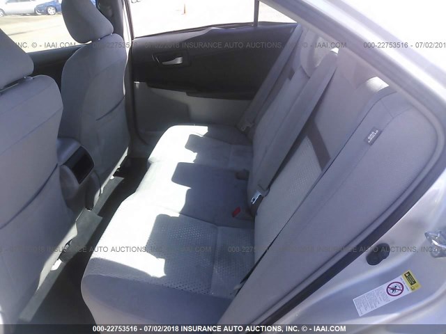 4T4BF1FK8CR197262 - 2012 TOYOTA CAMRY SE/LE/XLE SILVER photo 8