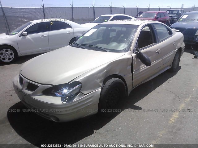 1G2NF52F02C309797 - 2002 PONTIAC GRAND AM SE1 GOLD photo 2